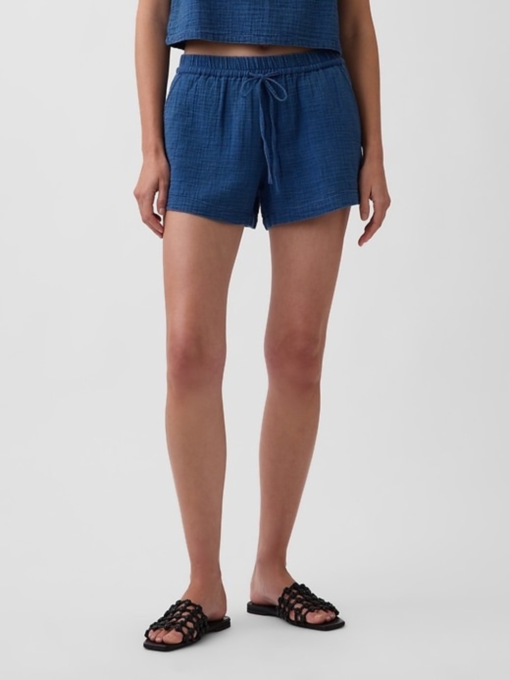 NWOT Gap Cotton Gauze Easy Shorts Size Small Denim Wash